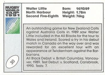 1991 Regina Rugby World Cup #30 Walter Little Back